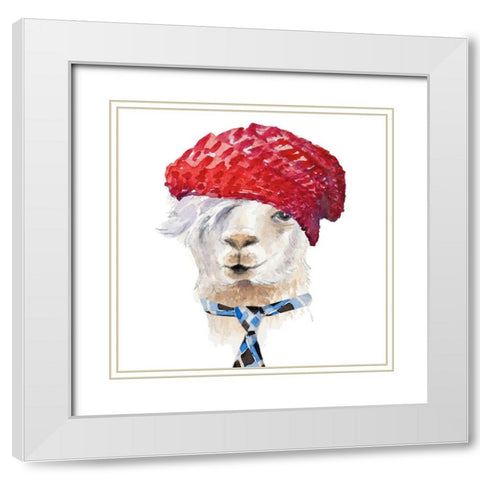 Fashion Llama White Modern Wood Framed Art Print with Double Matting by Loreth, Lanie