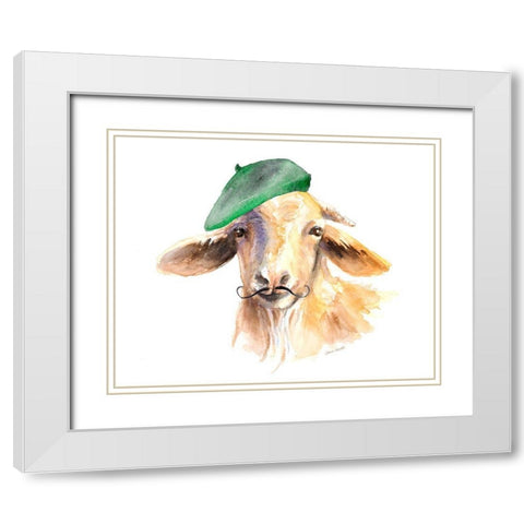 French Goat White Modern Wood Framed Art Print with Double Matting by Loreth, Lanie