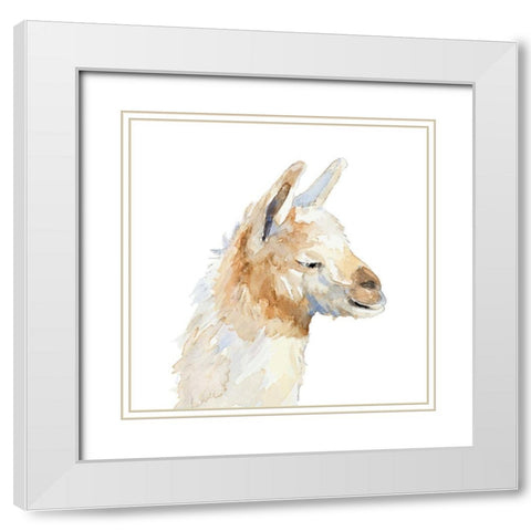 Sleepy Llama White Modern Wood Framed Art Print with Double Matting by Loreth, Lanie