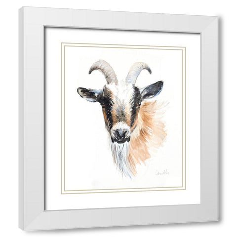Goat II White Modern Wood Framed Art Print with Double Matting by Loreth, Lanie