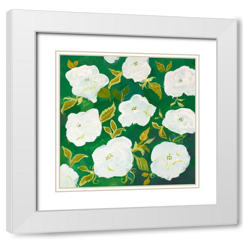 Bunch of Flowers I White Modern Wood Framed Art Print with Double Matting by Maria, Robin