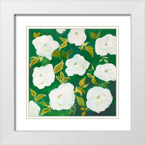 Bunch of Flowers I White Modern Wood Framed Art Print with Double Matting by Maria, Robin