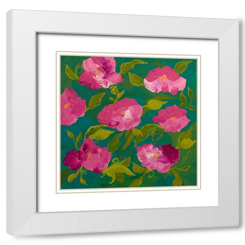 Bunch of Flowers II White Modern Wood Framed Art Print with Double Matting by Maria, Robin