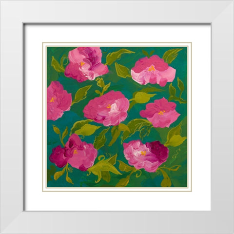 Bunch of Flowers II White Modern Wood Framed Art Print with Double Matting by Maria, Robin