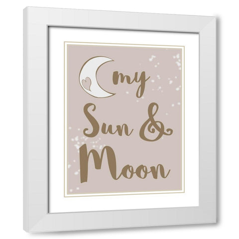 Sun and Moon White Modern Wood Framed Art Print with Double Matting by SD Graphics Studio