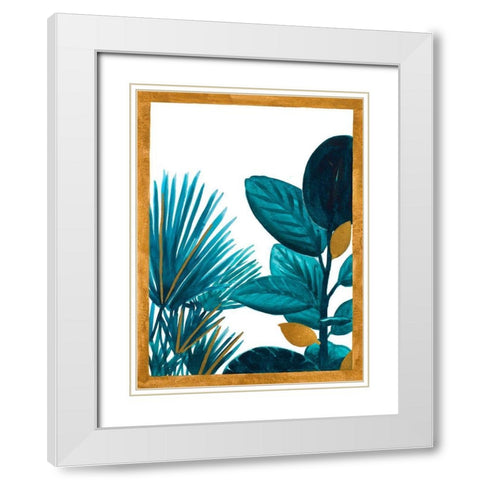 Mystery Teals White Modern Wood Framed Art Print with Double Matting by Bucheli, Amaya