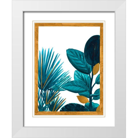 Mystery Teals White Modern Wood Framed Art Print with Double Matting by Bucheli, Amaya