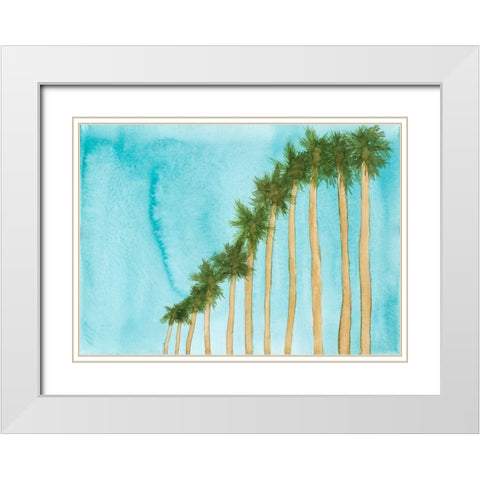 Blue Skies and Palm Trees White Modern Wood Framed Art Print with Double Matting by Bucheli, Amaya