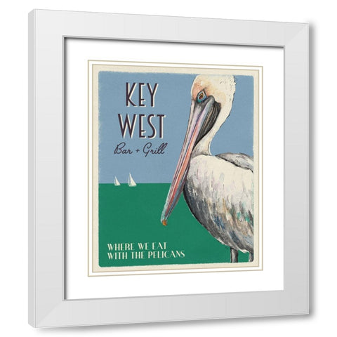 Key West White Modern Wood Framed Art Print with Double Matting by Pinto, Patricia