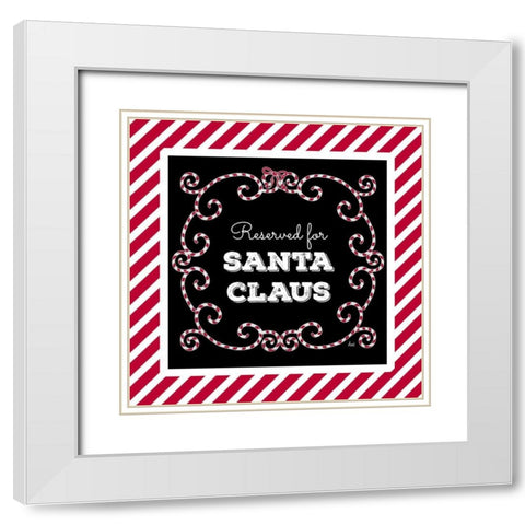 Reserved for Santa on Candy Cane Red Stripes White Modern Wood Framed Art Print with Double Matting by Metz, Andi
