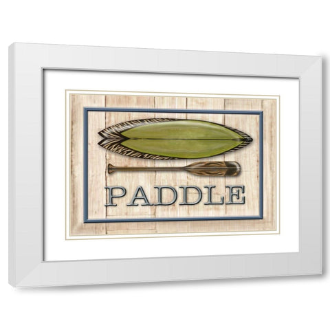 Catch a Wave III White Modern Wood Framed Art Print with Double Matting by Diannart