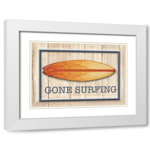 Catch a Wave I White Modern Wood Framed Art Print with Double Matting by Diannart