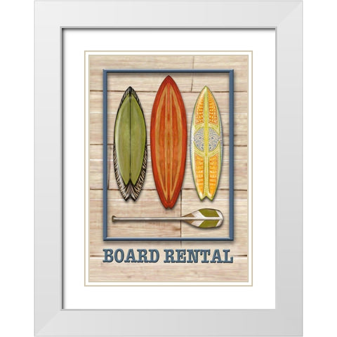 Board Rental White Modern Wood Framed Art Print with Double Matting by Diannart