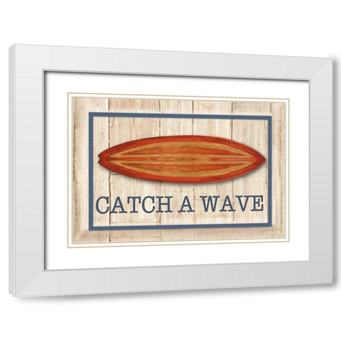 Catch a Wave II White Modern Wood Framed Art Print with Double Matting by Diannart