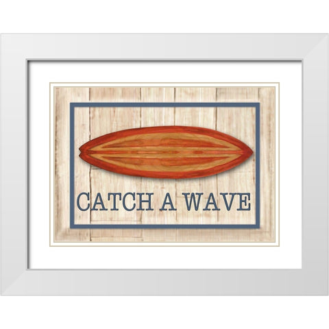 Catch a Wave II White Modern Wood Framed Art Print with Double Matting by Diannart