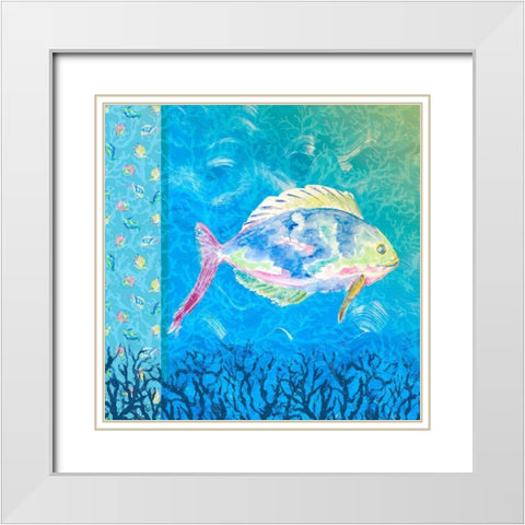 Under the Sea I White Modern Wood Framed Art Print with Double Matting by DeRice, Julie