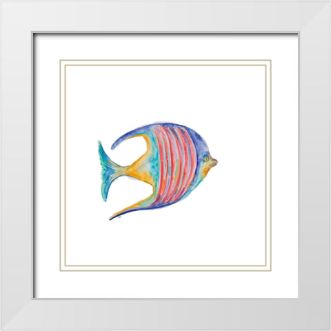 Swim with the Fish III White Modern Wood Framed Art Print with Double Matting by DeRice, Julie