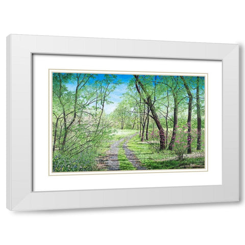 Springs Poetry White Modern Wood Framed Art Print with Double Matting by Redding, James