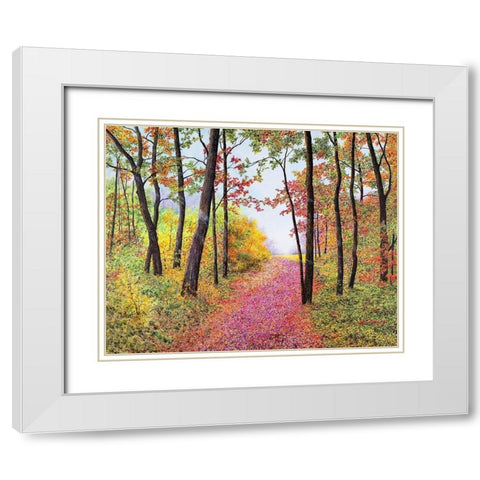 Autumns Poetry White Modern Wood Framed Art Print with Double Matting by Redding, James