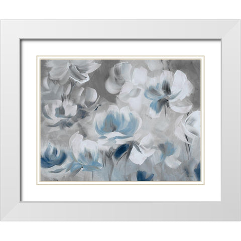 Softly Awakened In Blue White Modern Wood Framed Art Print with Double Matting by Loreth, Lanie