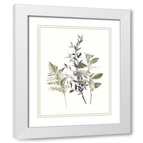 Tonal Leaves I White Modern Wood Framed Art Print with Double Matting by Loreth, Lanie