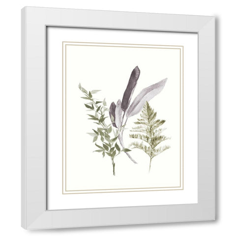 Tonal Leaves II White Modern Wood Framed Art Print with Double Matting by Loreth, Lanie