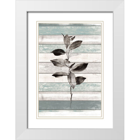 Tonal Leaves on Wood III White Modern Wood Framed Art Print with Double Matting by Loreth, Lanie