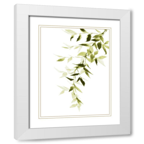 Single Branch II White Modern Wood Framed Art Print with Double Matting by Loreth, Lanie