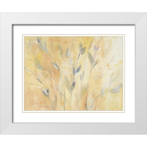 Misty Leaves White Modern Wood Framed Art Print with Double Matting by Loreth, Lanie