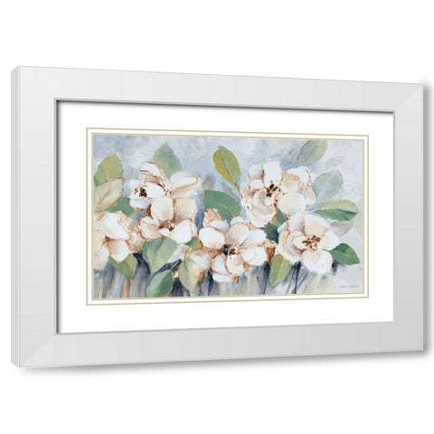 Modern Fleurs White Modern Wood Framed Art Print with Double Matting by Loreth, Lanie