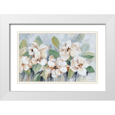 Modern Fleurs White Modern Wood Framed Art Print with Double Matting by Loreth, Lanie