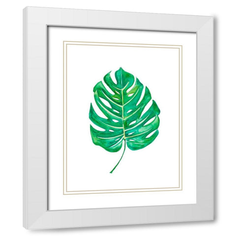 Garden Leaf I White Modern Wood Framed Art Print with Double Matting by Danelle, B.