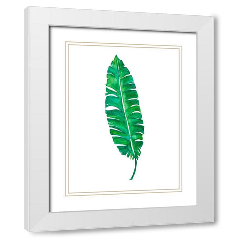 Garden Leaf II White Modern Wood Framed Art Print with Double Matting by Danelle, B.