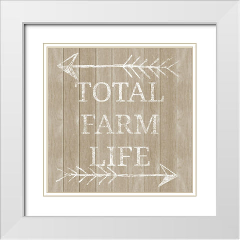 Total Farm Life White Modern Wood Framed Art Print with Double Matting by SD Graphics Studio