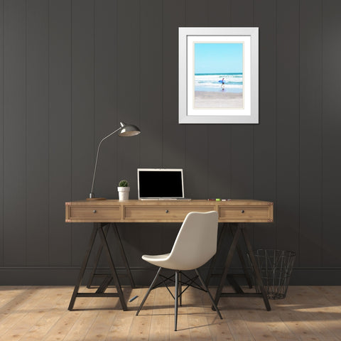 East Coast Surf Girl White Modern Wood Framed Art Print with Double Matting by Wilson, Kali