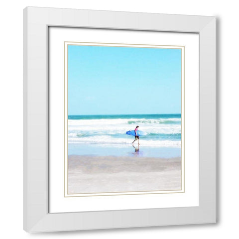 East Coast Surf Girl White Modern Wood Framed Art Print with Double Matting by Wilson, Kali
