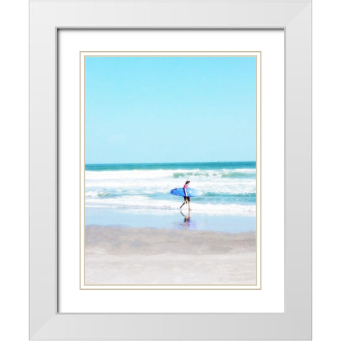 East Coast Surf Girl White Modern Wood Framed Art Print with Double Matting by Wilson, Kali