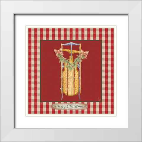 Hometown Christmas IV White Modern Wood Framed Art Print with Double Matting by Metz, Andi