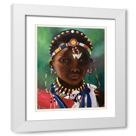Children of the World IV White Modern Wood Framed Art Print with Double Matting by Morris, Megan