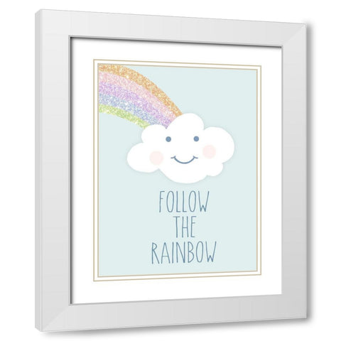 Follow the Rainbow White Modern Wood Framed Art Print with Double Matting by Quach, Anna