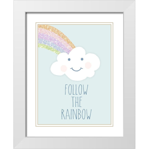 Follow the Rainbow White Modern Wood Framed Art Print with Double Matting by Quach, Anna