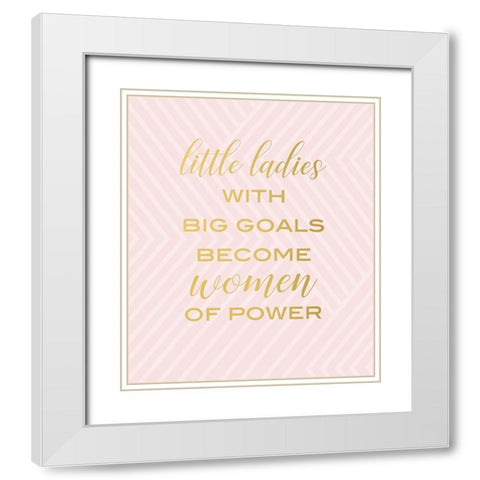 Little Ladies White Modern Wood Framed Art Print with Double Matting by Quach, Anna