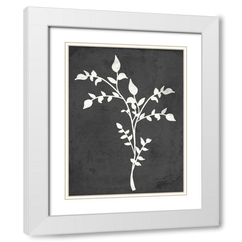 Fern Silhouette I White Modern Wood Framed Art Print with Double Matting by Quach, Anna