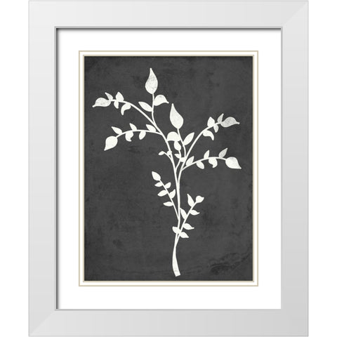 Fern Silhouette I White Modern Wood Framed Art Print with Double Matting by Quach, Anna