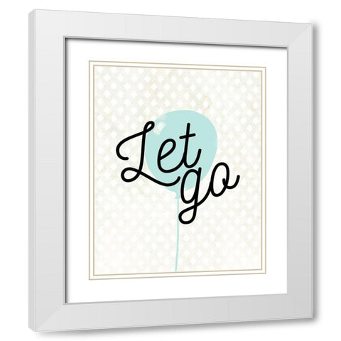 Let Go White Modern Wood Framed Art Print with Double Matting by Quach, Anna