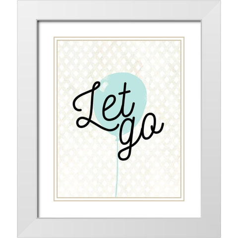 Let Go White Modern Wood Framed Art Print with Double Matting by Quach, Anna