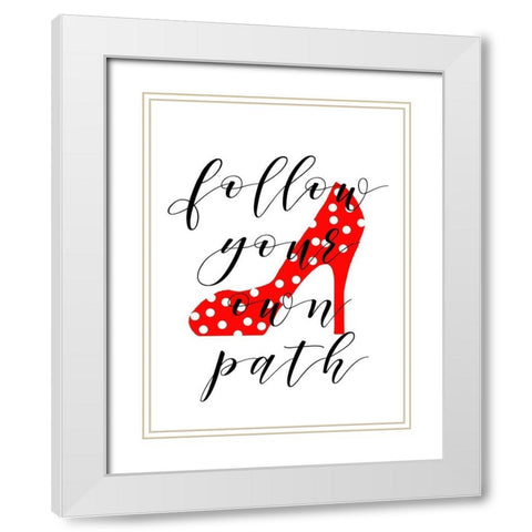 Follow your Path White Modern Wood Framed Art Print with Double Matting by Quach, Anna