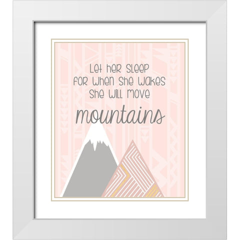 Shell Move Mountains White Modern Wood Framed Art Print with Double Matting by Quach, Anna