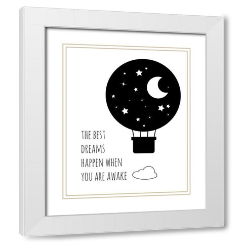 Best Dreams White Modern Wood Framed Art Print with Double Matting by Quach, Anna