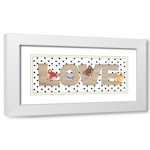 Love White Modern Wood Framed Art Print with Double Matting by Quach, Anna